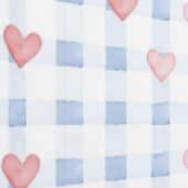 Blauwe Strepen Roze Harten Behang (Zoom)