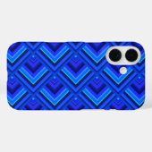 Blauwe strepen schaalpatroon Case-Mate iPhone case (Achterkant (horizontaal))
