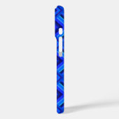 Blauwe strepen schaalpatroon Case-Mate iPhone case (Achterkant / Links)