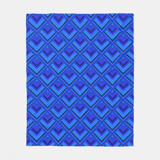 Blauwe strepen schaalpatroon fleece deken (Voorkant)