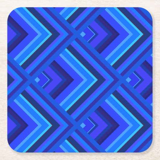 Blauwe strepen schaalpatroon kartonnen onderzetters (Voorkant)