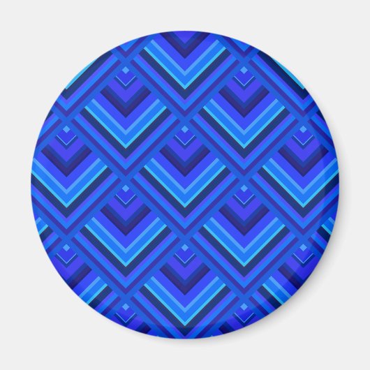 Blauwe strepen schaalpatroon magneet (Voorkant)