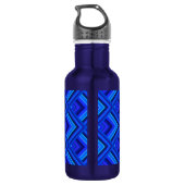 Blauwe strepen schaalpatroon waterfles  (Achterkant)