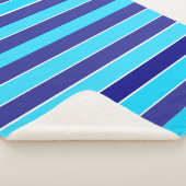 Blauwe strepen sherpa deken (3/4)