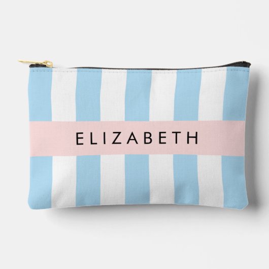 Blauwe strepen, streeppatroon, lijnen, Jouw naam Etui (Voorkant)