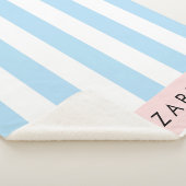 Blauwe strepen, streeppatroon, lijnen, Jouw naam Sherpa Deken (3/4)