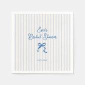 Blauwe Strepen Strik Bruidsdouche Servet (Voorkant)