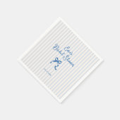 Blauwe Strepen Strik Bruidsfeest Servet (Hoek)