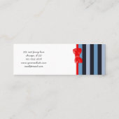 Blauwe strepen, strips, strips, strips, lijnen mini visitekaartje (Achterkant)