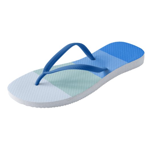 Blauwe strepen teenslippers (Schuin)