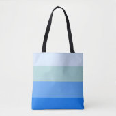 Blauwe strepen tote bag (Voorkant)