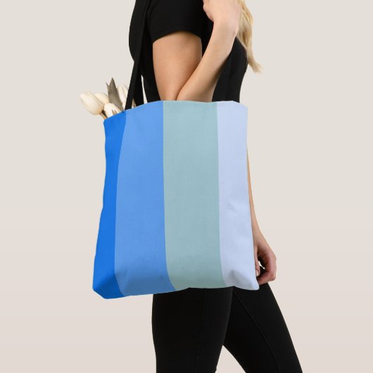Blauwe strepen tote bag (Dichtbij)