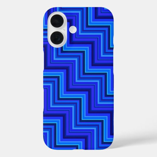 Blauwe strepen trappen patroon Case-Mate iPhone case (Achterkant)