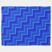Blauwe strepen trappenpatroon fleece deken (Voorkant (Horizontaal))