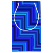 Blauwe strepen trappenpatroon klein cadeauzakje (Achterkant)