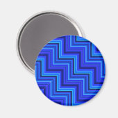 Blauwe strepen trappenpatroon magneet (Voorkant / Achterkant)