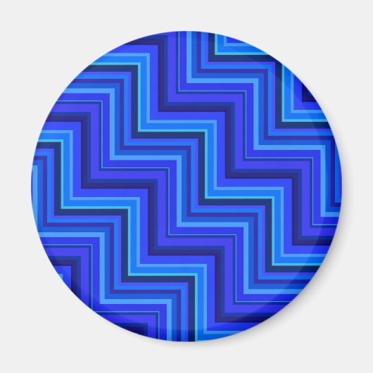 Blauwe strepen trappenpatroon magneet (Voorkant)