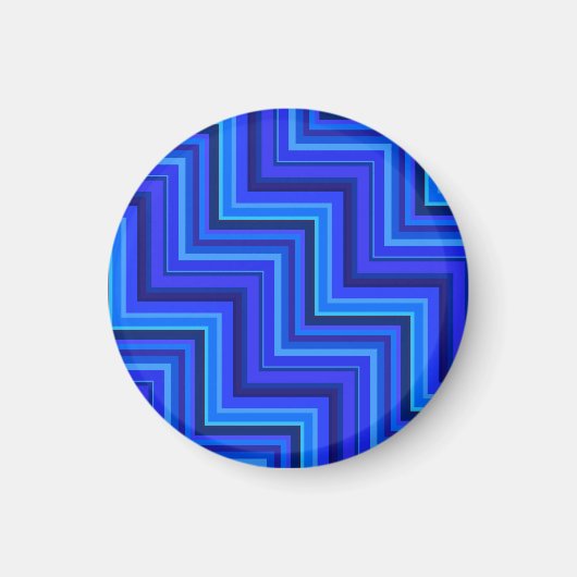 Blauwe strepen trappenpatroon magneet (Voorkant)