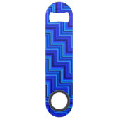 Blauwe strepen trappenpatroon speed flessenopener (Achterkant)