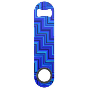 Blauwe strepen trappenpatroon speed flessenopener