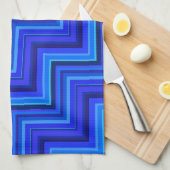 Blauwe strepen trappenpatroon theedoek (Quarter Fold)