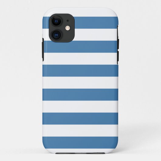 Blauwe strepen, Trendy patroon iPhone 5 hoesje (Achterkant)