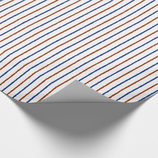 Blauwe strepen van bruin en marineblauw met niet-g cadeaupapier (Hoek)