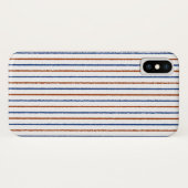 Blauwe strepen van bruin en marineblauw met niet-g Case-Mate iPhone case (Achterkant (horizontaal))