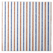 Blauwe strepen van bruin en marineblauw met niet-g tegeltje (Voorkant)