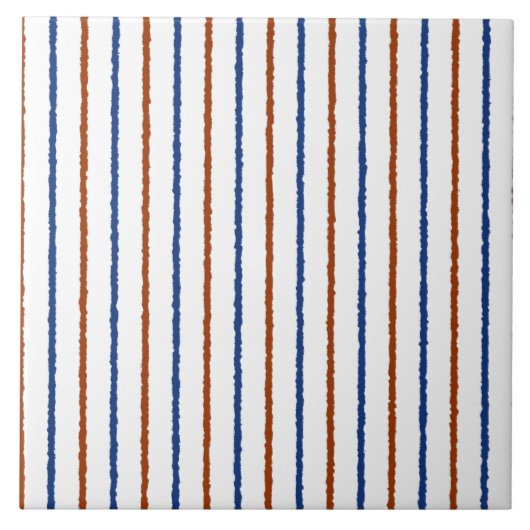 Blauwe strepen van bruin en marineblauw met niet-g tegeltje (Voorkant)