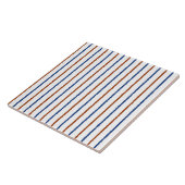 Blauwe strepen van bruin en marineblauw met niet-g tegeltje (Zijkant)