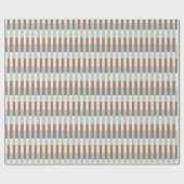 Blauwe strepen van bruin Tan Cadeaupapier (Vlak)