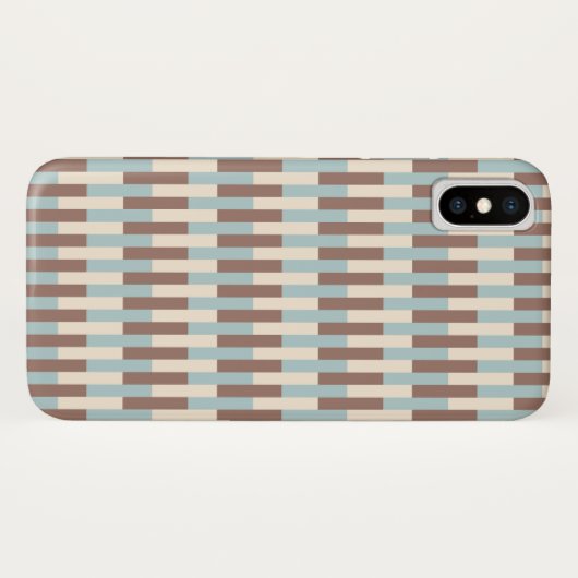 Blauwe strepen van bruin Tan Case-Mate iPhone Case (Achterkant (horizontaal))