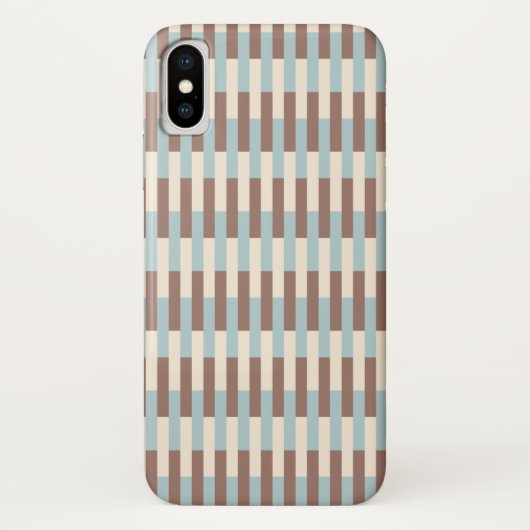 Blauwe strepen van bruin Tan Case-Mate iPhone Case (Achterkant)