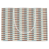 Blauwe strepen van bruin Tan Large Cadeautasje (Voorkant)