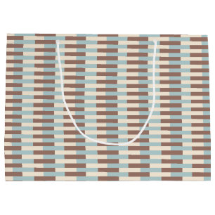 Blauwe strepen van bruin Tan Large Cadeautasje