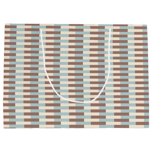 Blauwe strepen van bruin Tan Large Cadeautasje (Achterkant)