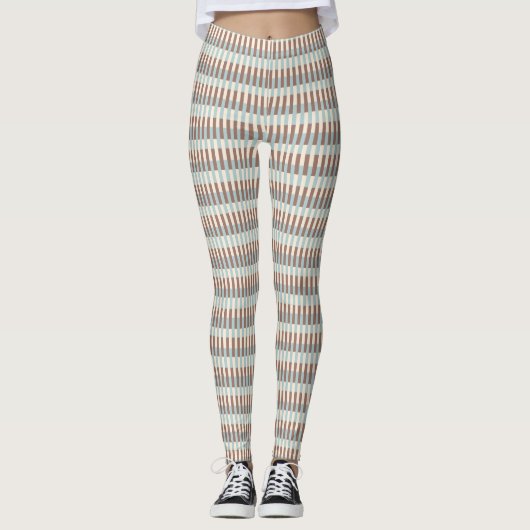 Blauwe strepen van bruin Tan Leggings (Voorkant)