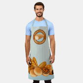 Blauwe strepen van gebak van gebak van Logo Schort (Gedragen)