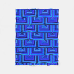 Blauwe strepen vierkant schalen patroon fleece deken