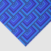Blauwe strepen vierkant schalen patroon tissuepapier (Detail)