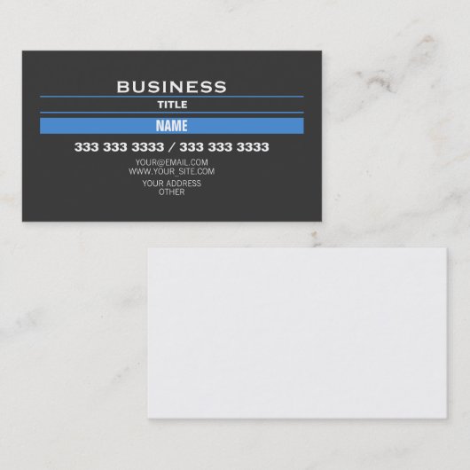 Blauwe strepen visitekaartje (Voorkant / Achterkant)