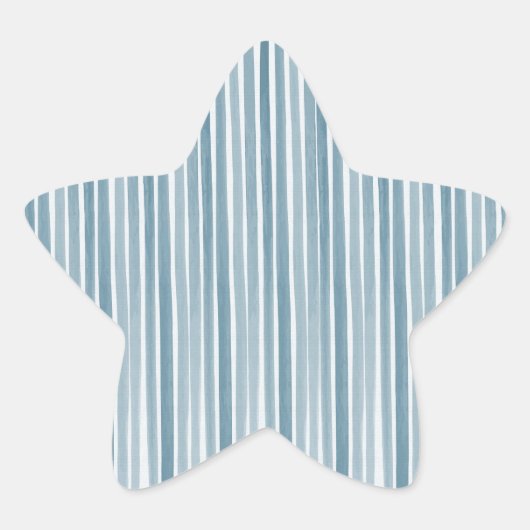 Blauwe strepen voor Waterverf Ster Sticker (Voorkant)