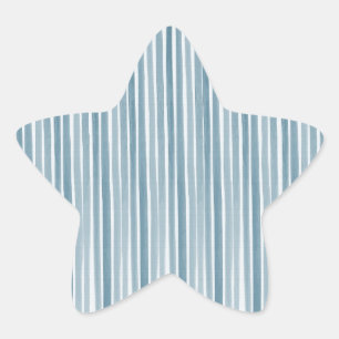 Blauwe strepen voor Waterverf Ster Sticker