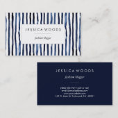 Blauwe strepen voor Waterverf Visitekaartje (Voorkant / Achterkant)