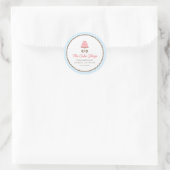Blauwe Strepen Witte Bruine Cake Bakkerij Sticker (Tas)