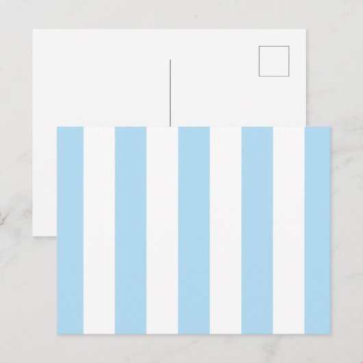 Blauwe strepen, witte strepen, gestreept patroon briefkaart (Voorkant / Achterkant)