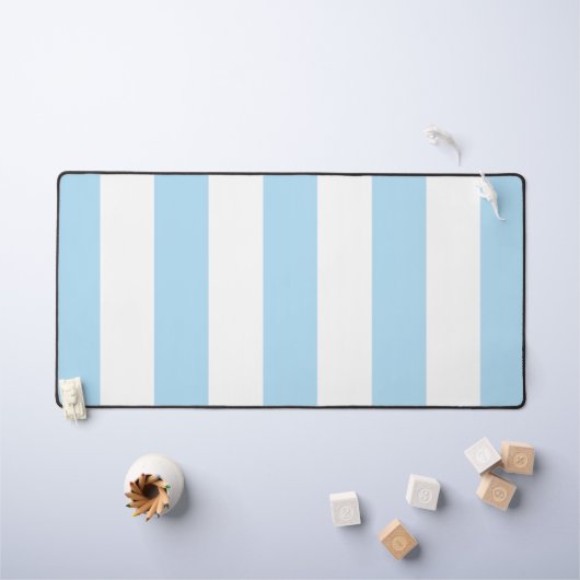 Blauwe strepen, witte strepen, gestreept patroon bureaumat (Kindertafel)