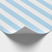 Blauwe strepen, witte strepen, gestreept patroon cadeaupapier (Hoek)