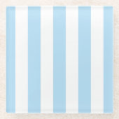 Blauwe strepen, witte strepen, gestreept patroon glazen onderzetter (Voorkant)